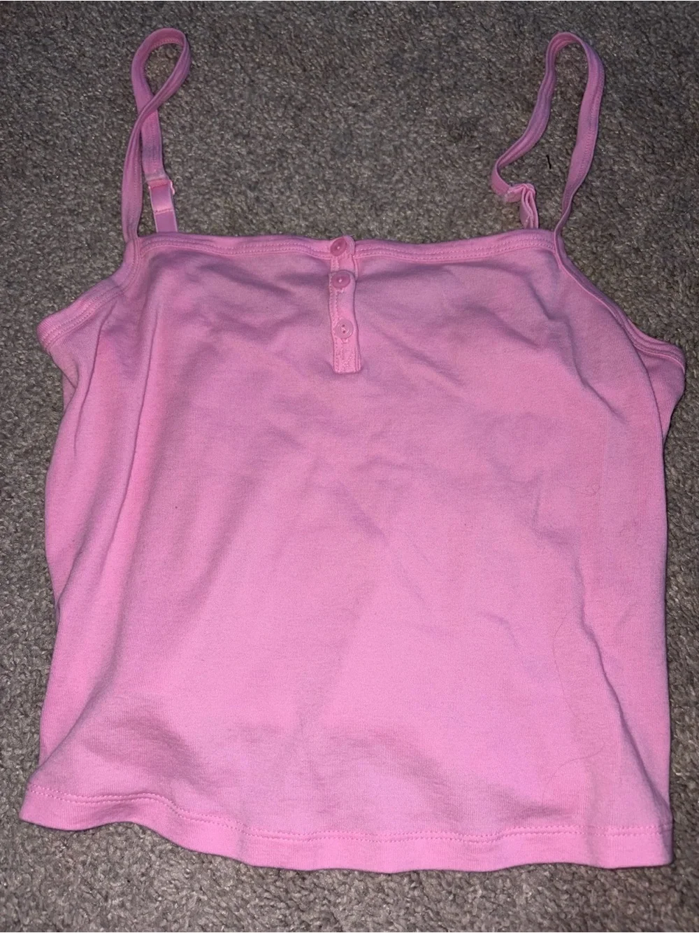 Victoria secret PINK cotton henley cami in pink lollipop Size M